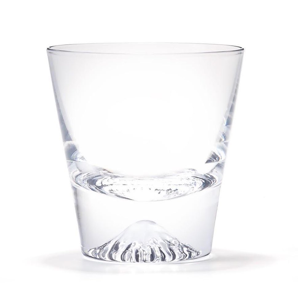 Mt.Fuji Glass, Rock Glass (with a wooden box)
